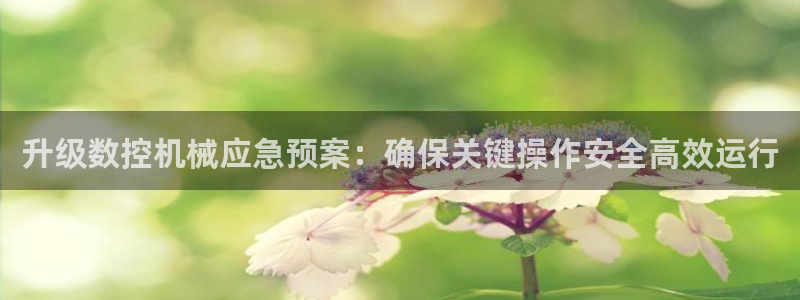 天辰娱乐十分彩：升级数控机械应急预案：确保关键操作安全高效运行